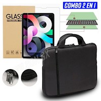 Combo Protector para Ipad Mica de Vidrio 10.9 + Funda 11 Maletin + Asa